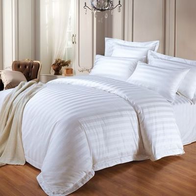 Hotel Hospital 3cm Stripe 100% Cotton Bed Sheet Bedding Set Comfortable