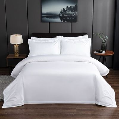 Custom Size Breathable Hotel Bedding Set White Cotton Bed Sheet
